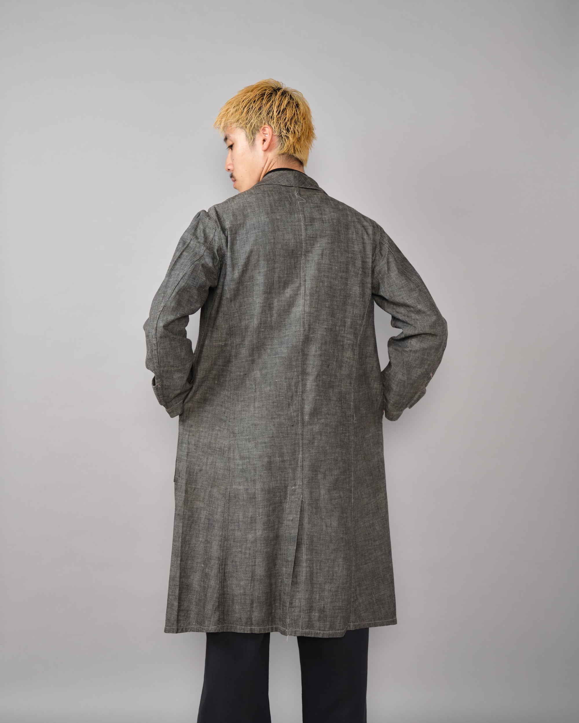 [~40’s] French Vintage Metis Black Chambray Work Coat