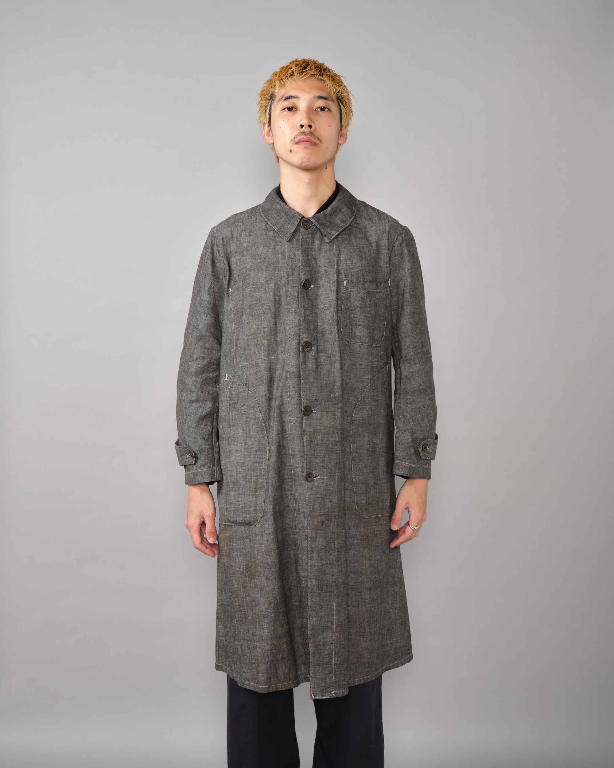 [~40’s] French Vintage Metis Black Chambray Work Coat