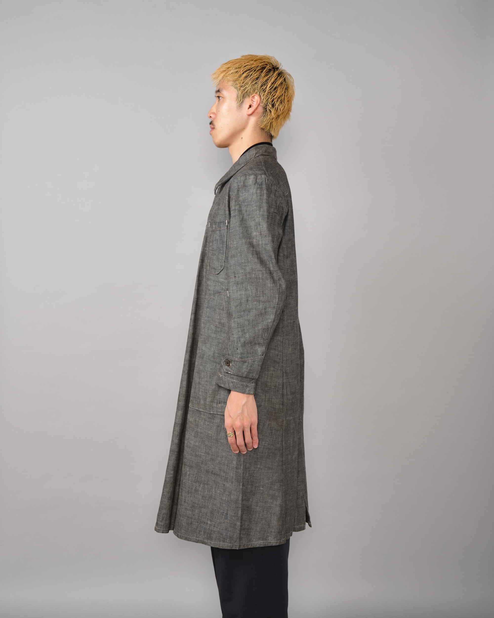 [~40’s] French Vintage Metis Black Chambray Work Coat