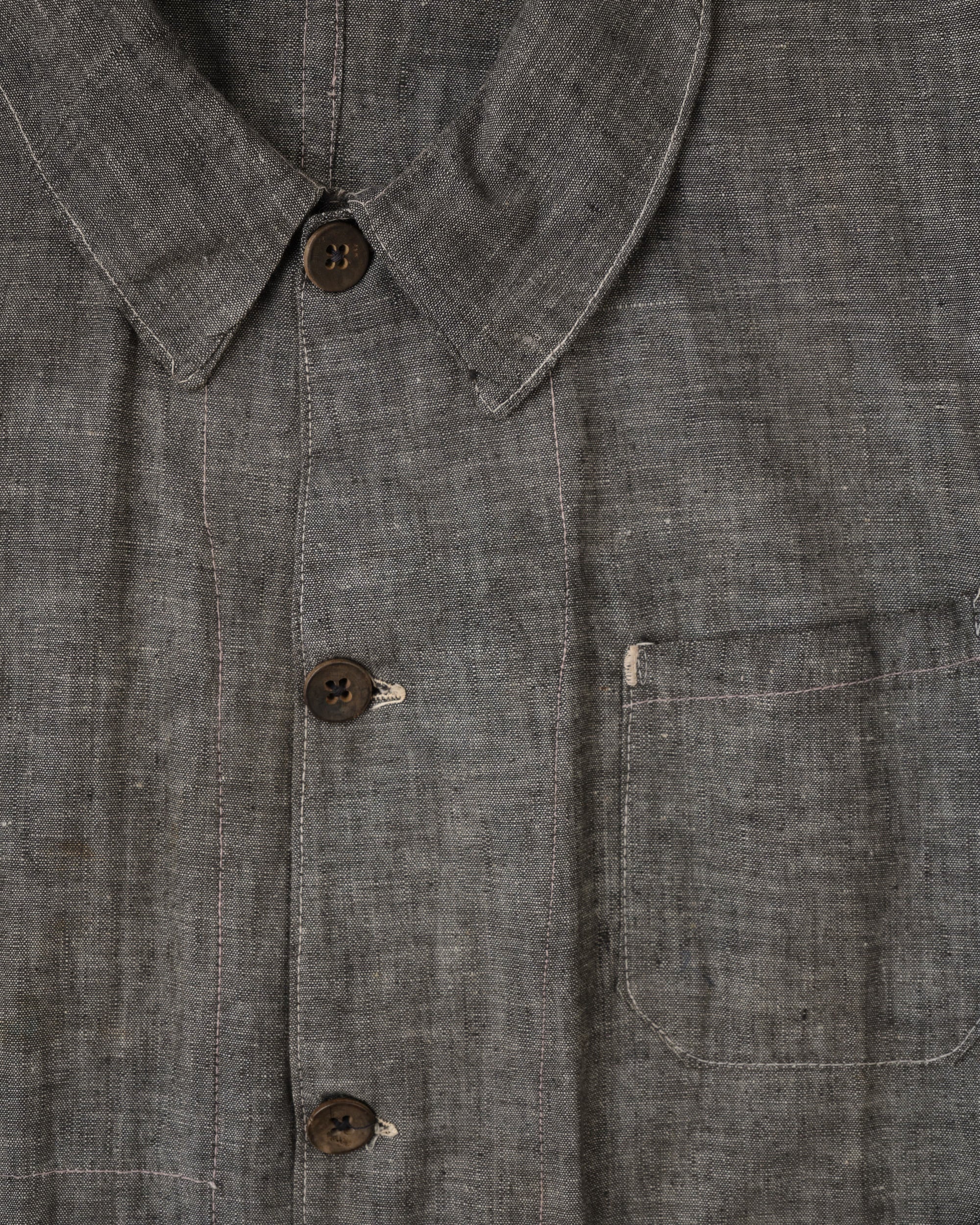 [~40’s] French Vintage Metis Black Chambray Work Coat