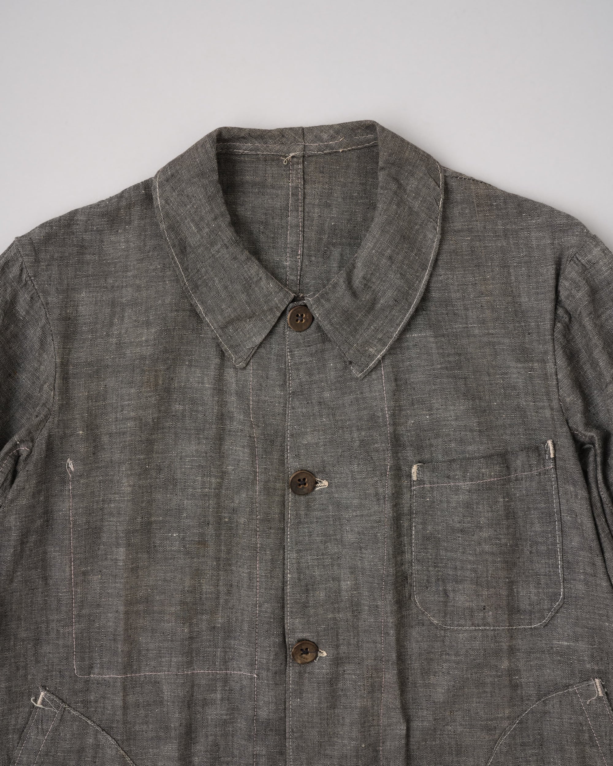 [~40’s] French Vintage Metis Black Chambray Work Coat