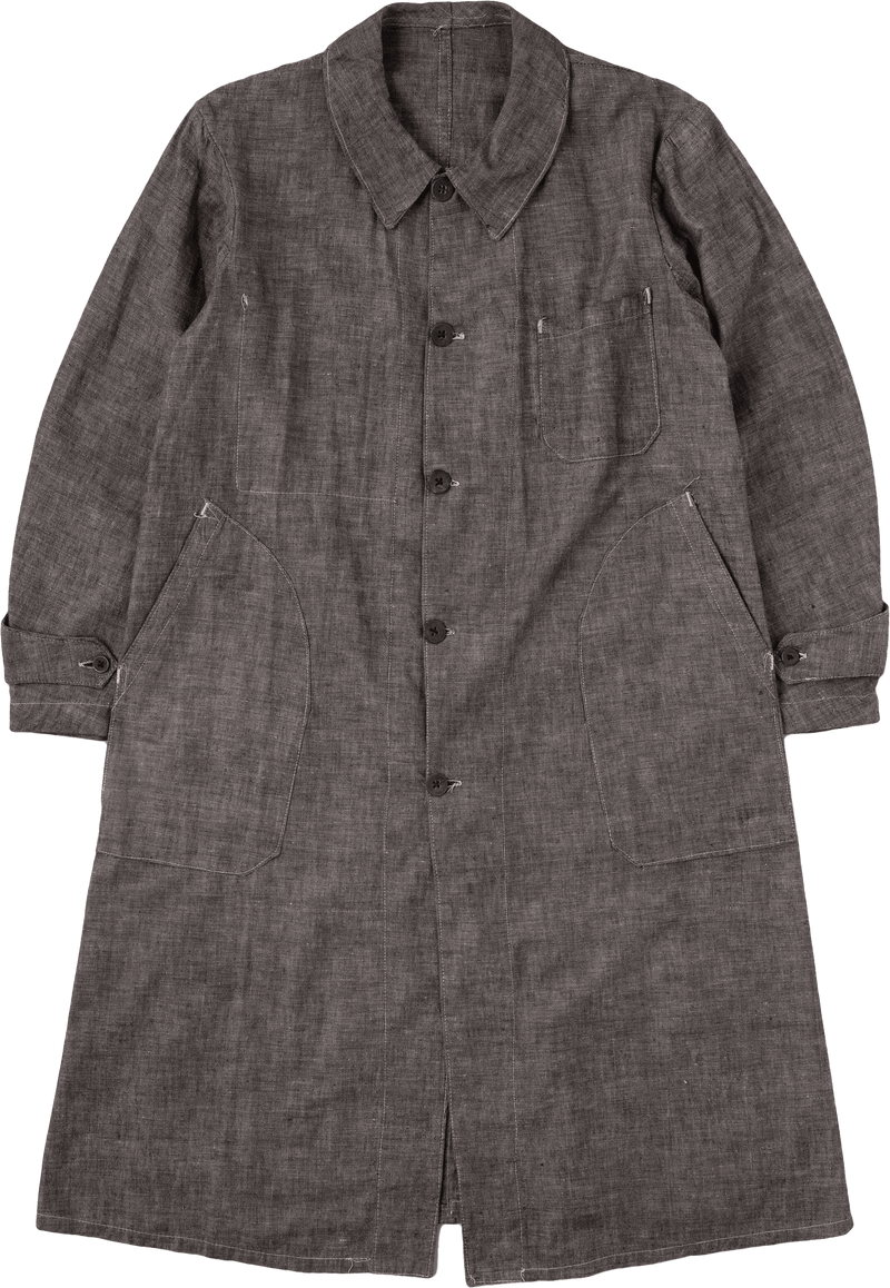 【~40’s】French Vintage Metis Black Chambray Work Coat