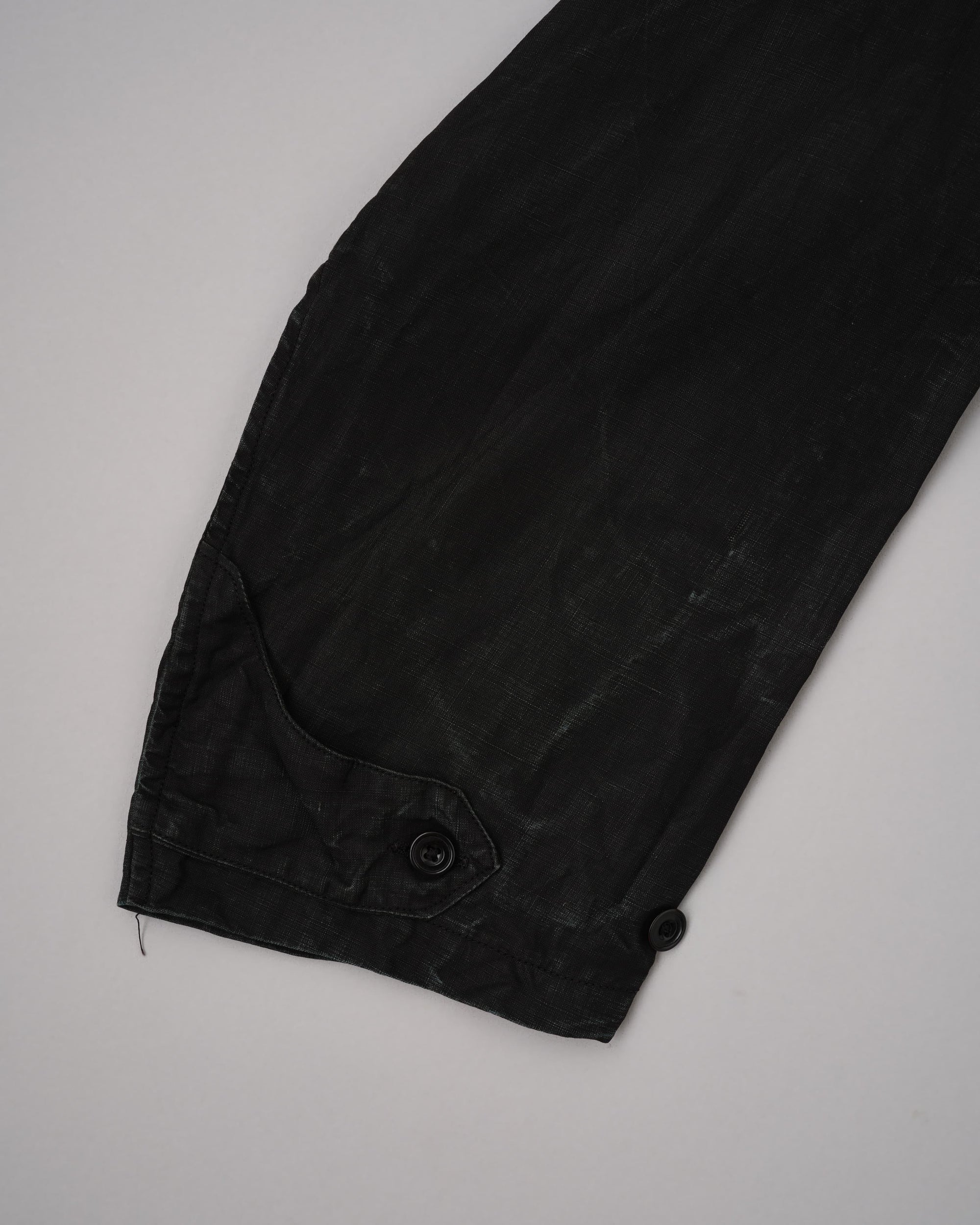 [~40’s] French Vintage Black Indigo Linen Maquignon Coat