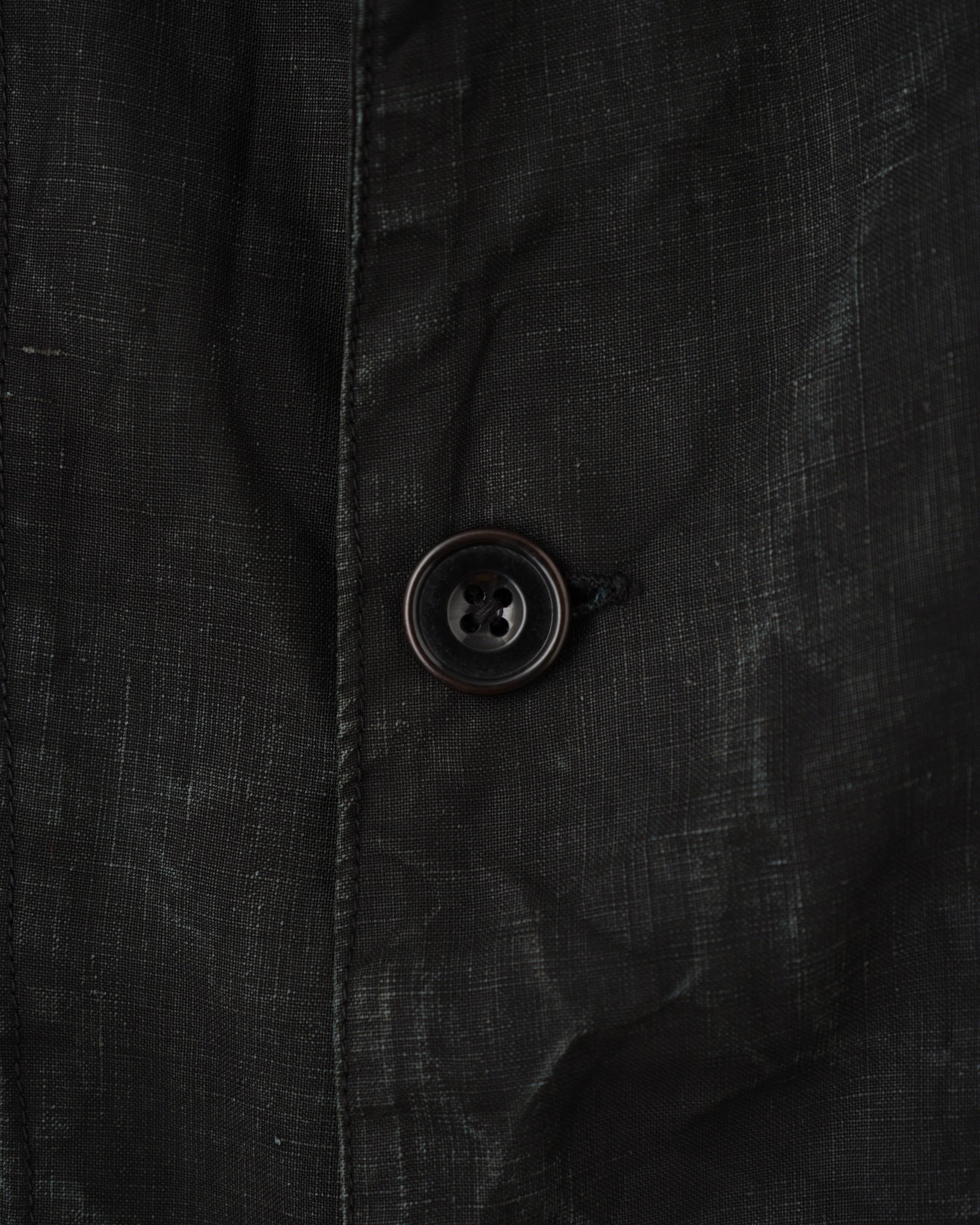 [~40’s] French Vintage Black Indigo Linen Maquignon Coat
