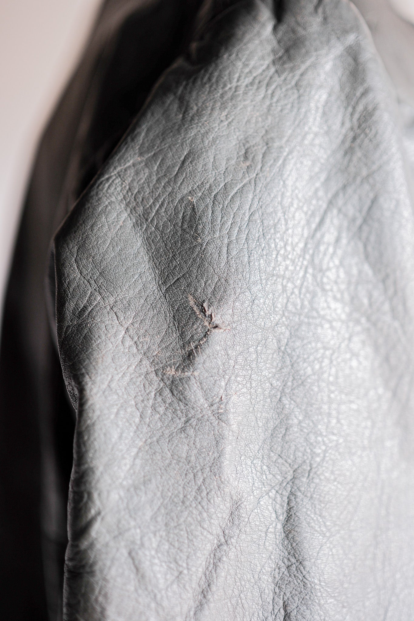 ［~40's］WWⅡ German Navy U-Boat Crew Gray Leather Jacket "Kriegsmarine"