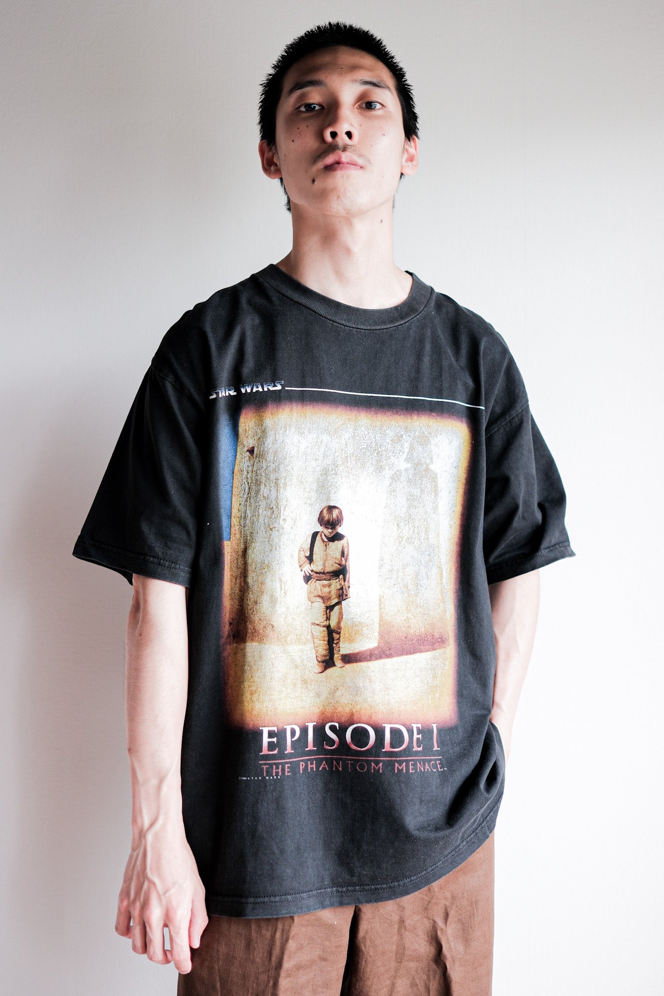 [~ 90 년대] 빈티지 부트 레그 영화 프린트 티셔츠 "스타 워즈 에피소드 I"