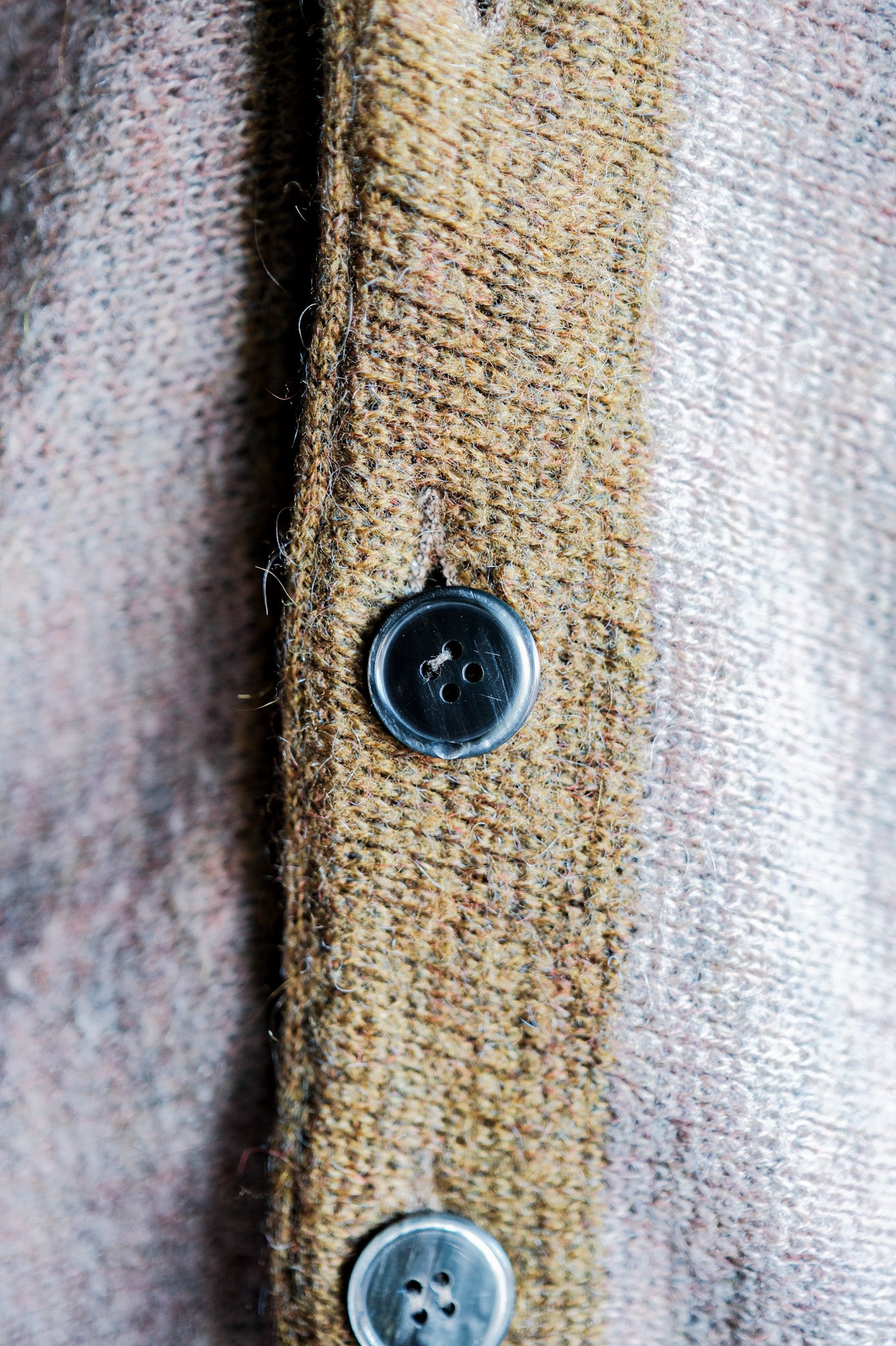 ［~80's］Italian Vintage Wool Mix Multi Striped Cardigan