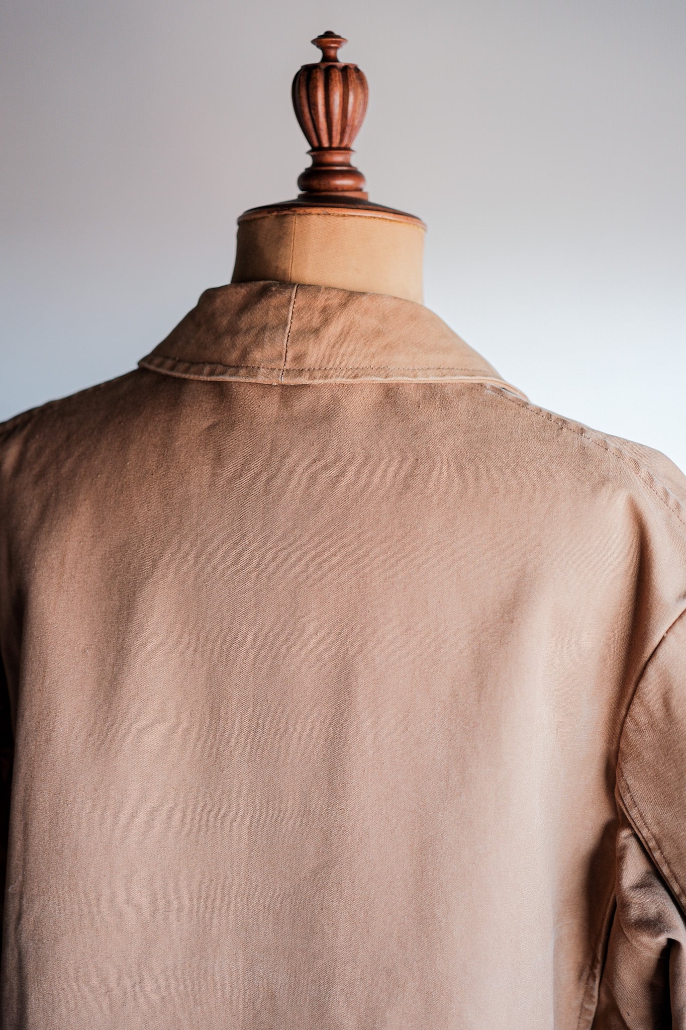 ［~40's］French Vintage Cotton Linen Canvas Work Half Coat