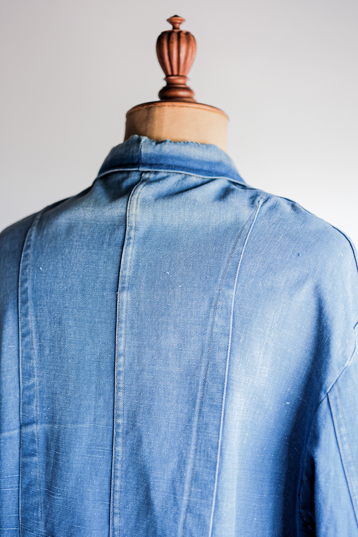 ［~40's］French Vintage Indigo Cotton Linen Twill Work Jacket