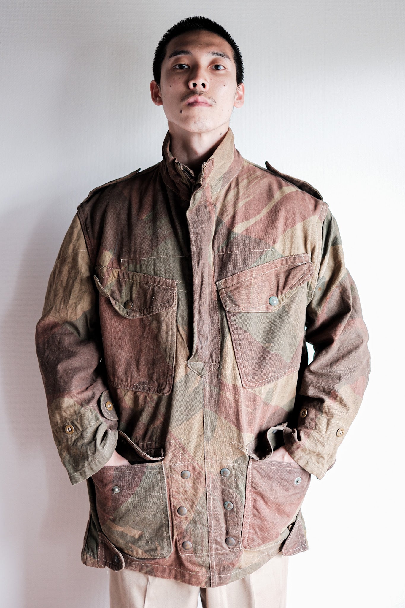 [~ 40's] WWⅡ British Army AIRBORNE TROOPS BRUSHSTROKE CAMOUFLAGE DENISON SMOCK "SAS"