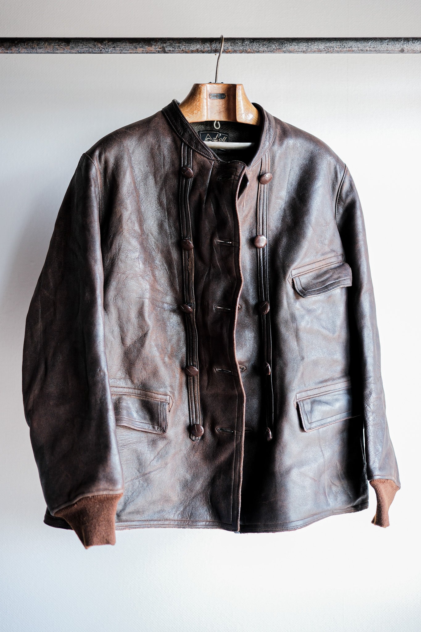 ［~40's］Swedish Vintage Double Breasted Leather Jacket