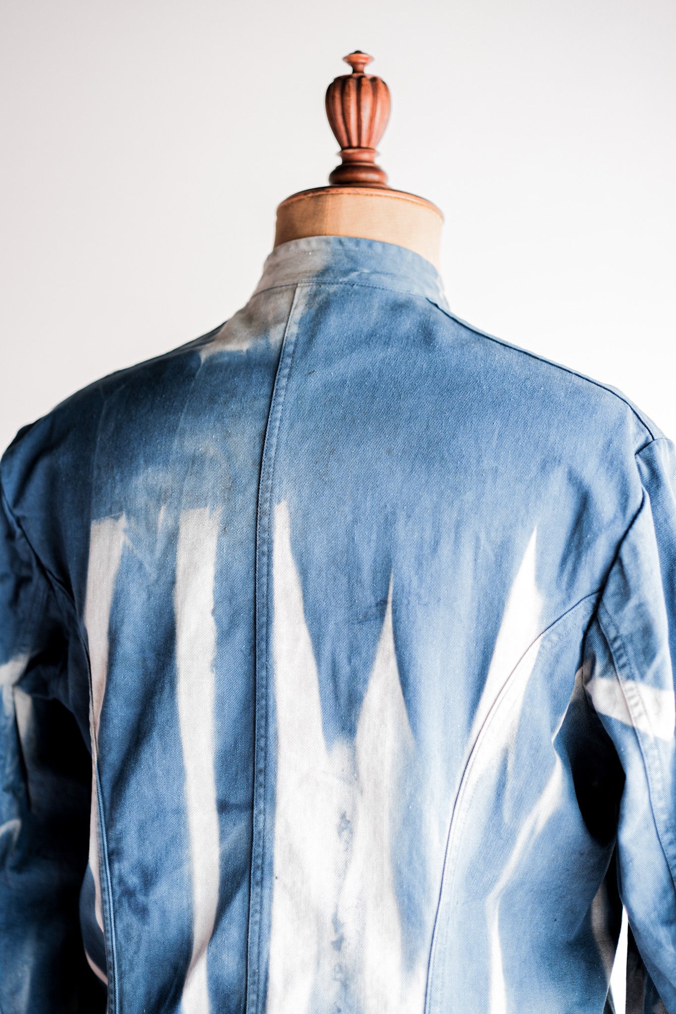 Indigo Cotton Twill Double Breasted Work Jacket 