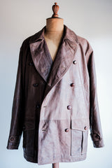 【~80's】Italian Vintage Double Breasted Leather Jacket Size.52