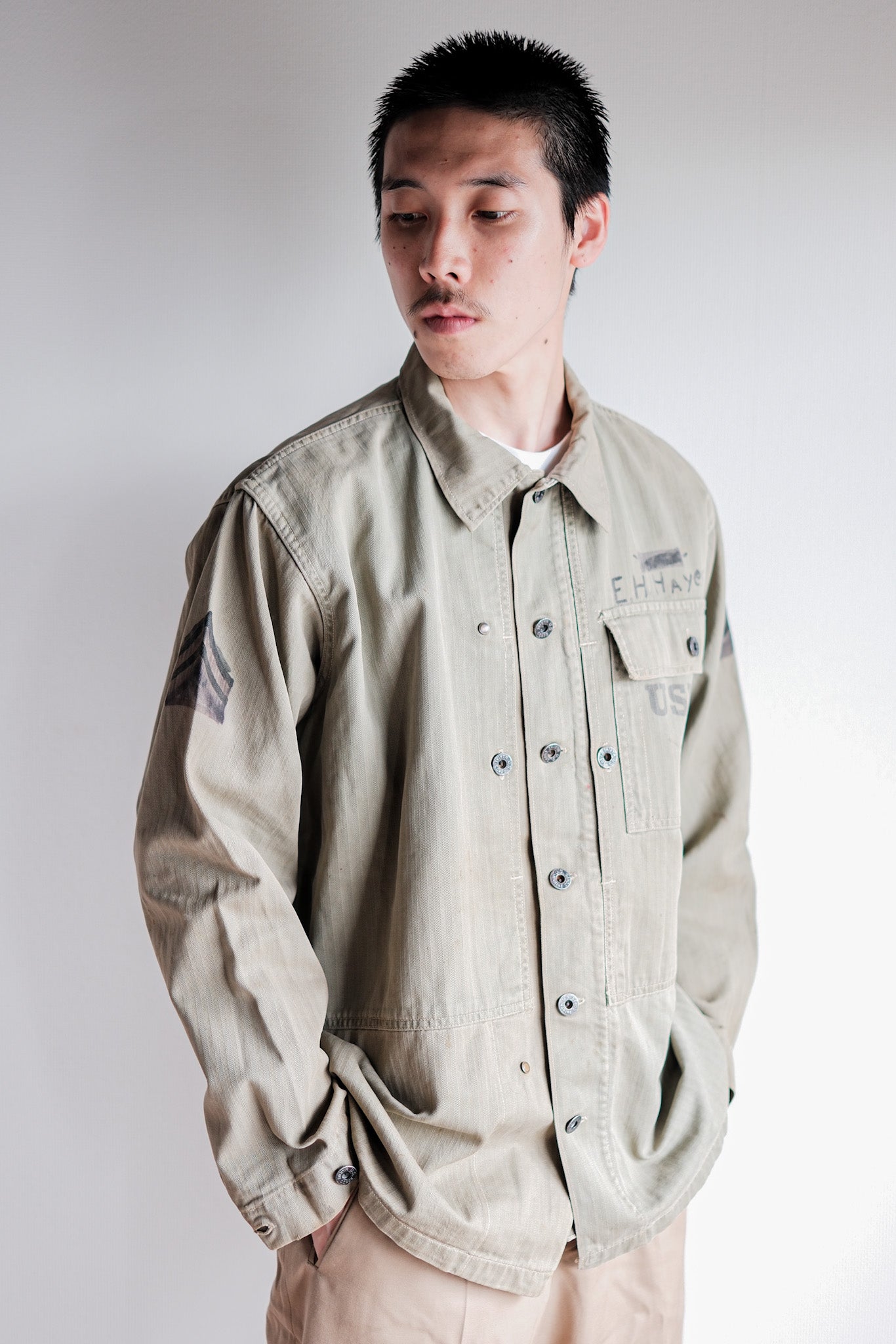 ［~40's］WWⅡ U.S.M.C P-44 HBT Utility Jacket "Hand Paint"