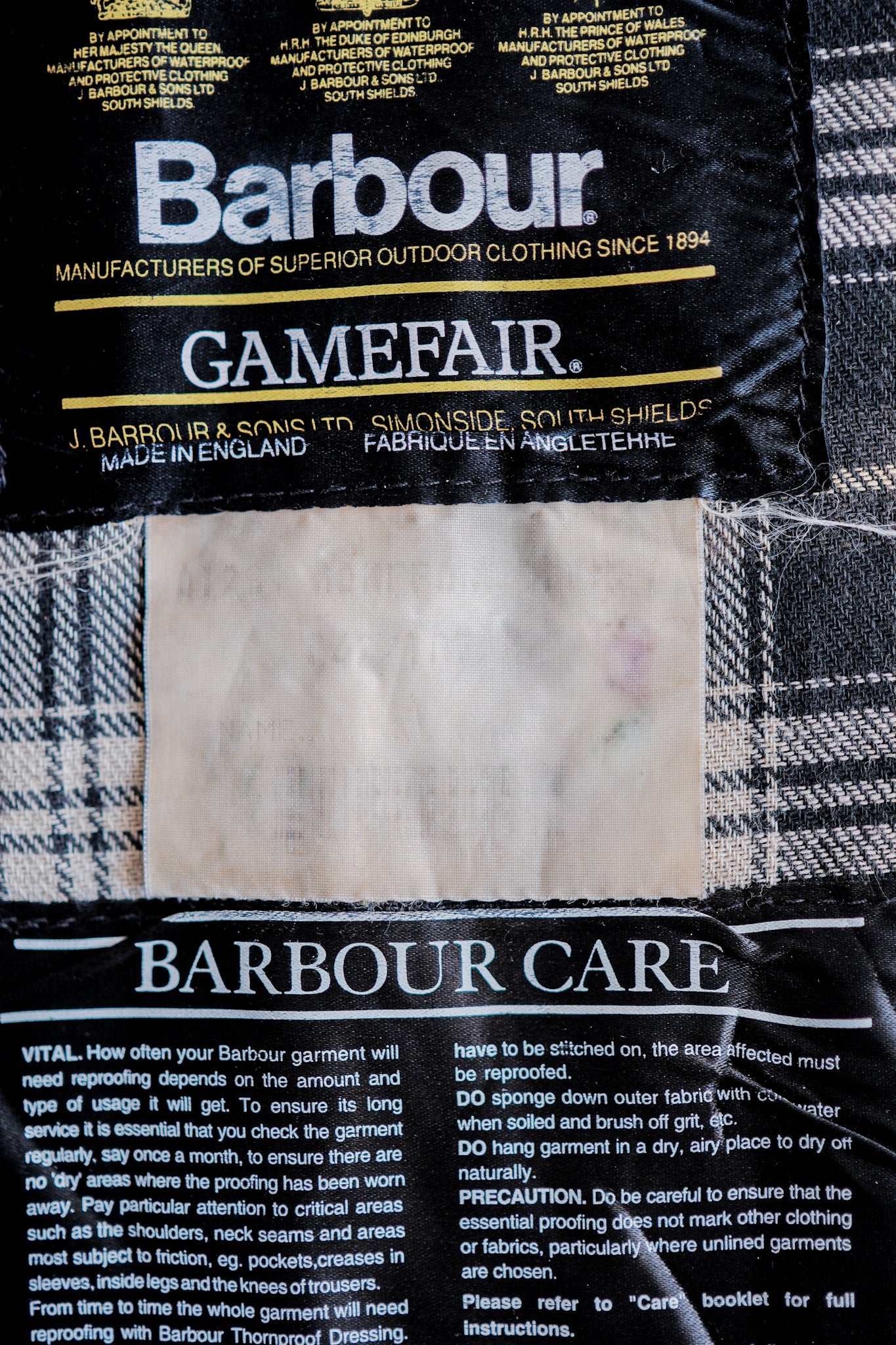 [~ 90's] Barbour vintage "Gamefair" 3 Crest Taille.42