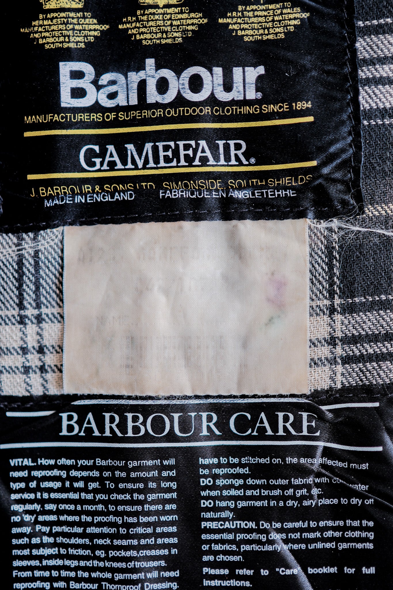 【~90’s】Vintage Barbour "GAMEFAIR" 3 Crest Size.42