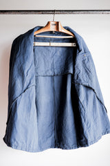 [~40's] เสื้อแจ็คเก็ตผ้าฝ้ายลาย Drillich Indigo ของกองทัพเรือเยอรมัน "Kriegsmarine"