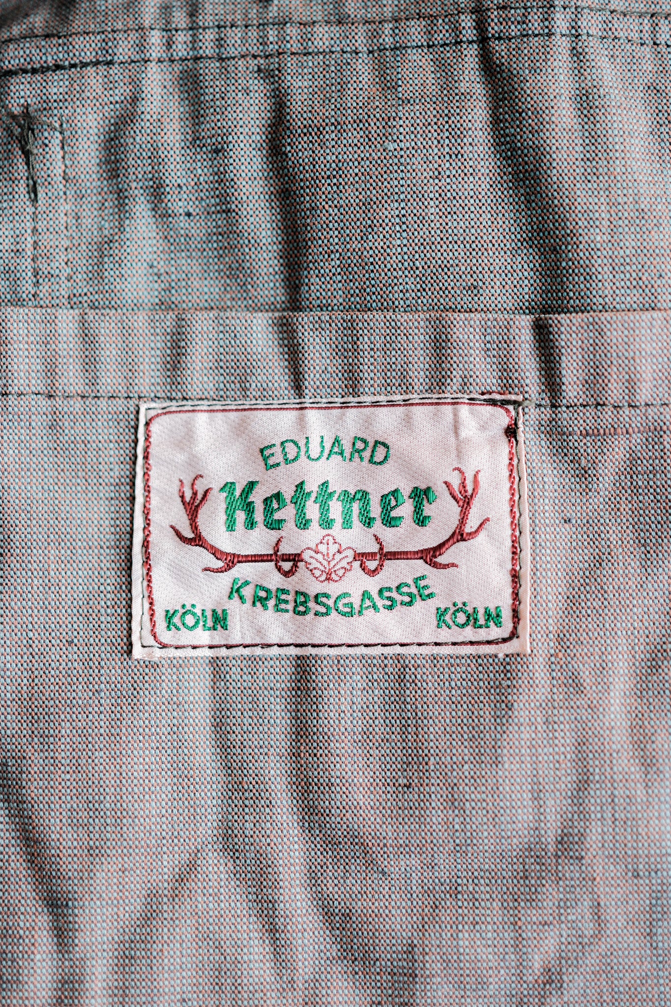 ［~40's］German Vintage Green Chambray 4 Pockets Lapel Work Jacket “Dead Stock”