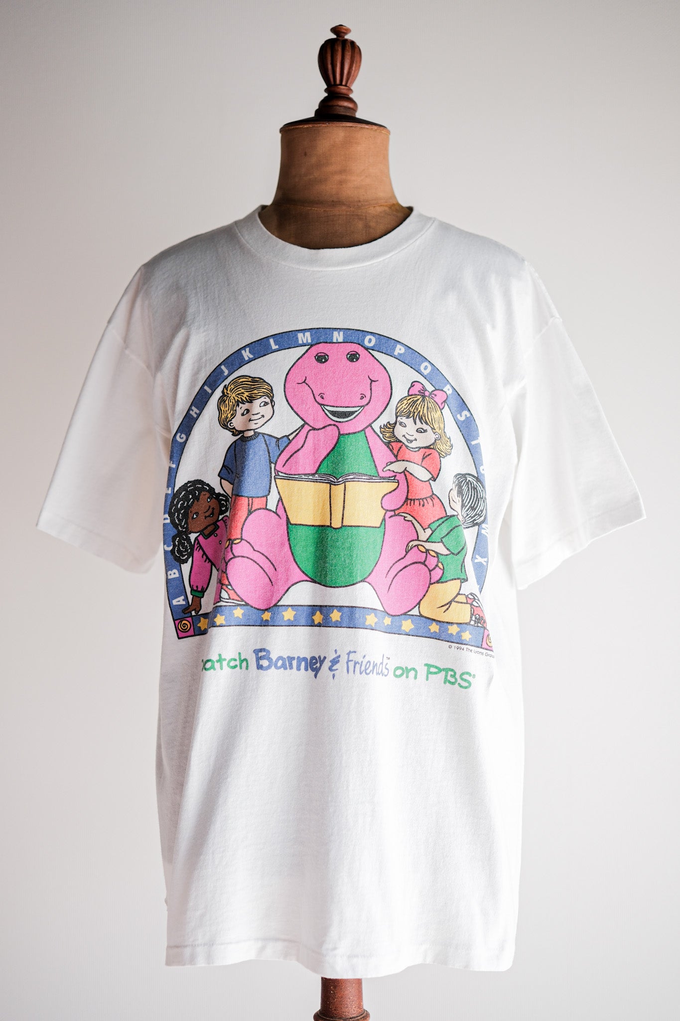 【~90's】Vintage TV Print T-shirt Size.XL "Barney & Friends" "Made in U.S.A."