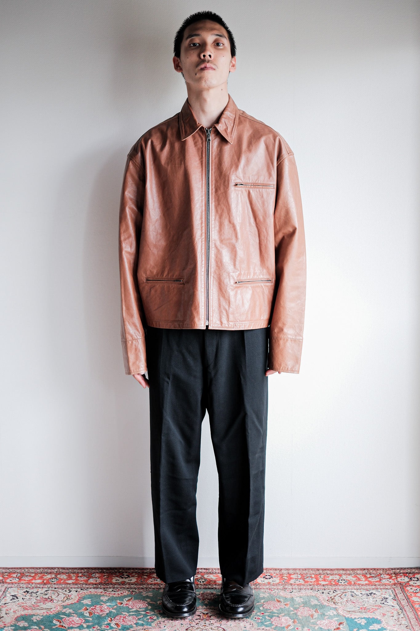 90's】Old JIL SANDER Leather Jacket Size.48