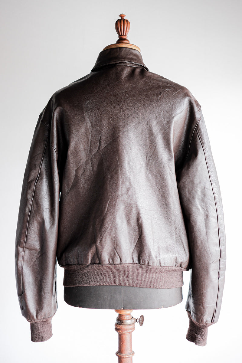 [~ 80's] Willis & Geiger A-2 Type Leather Jacket Size.44 "Made in US.A"