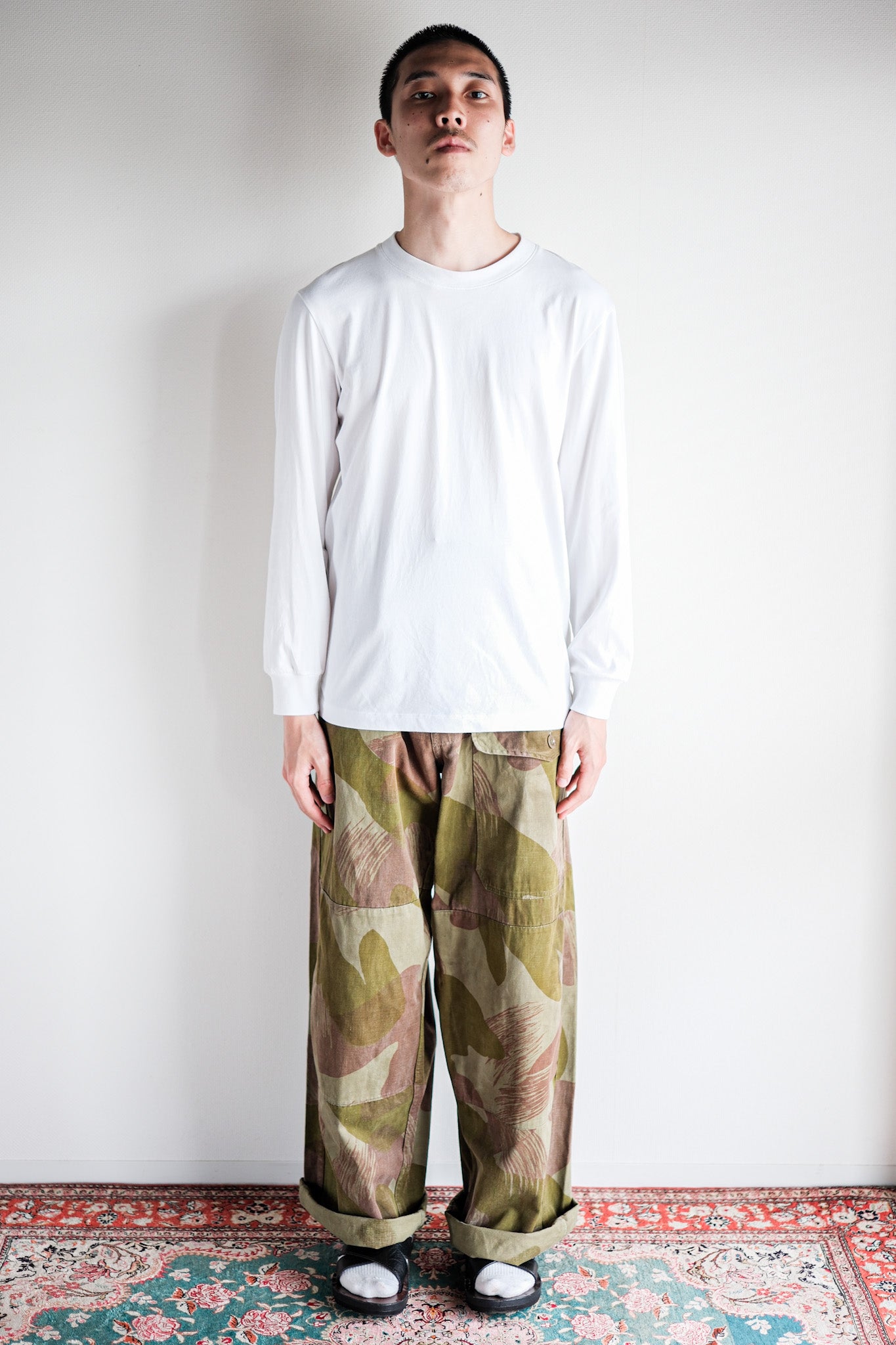 【~50's】Belgium Army Brushstroke Camouflage Airborne Pants Size.6 "Remake" "Early Type"