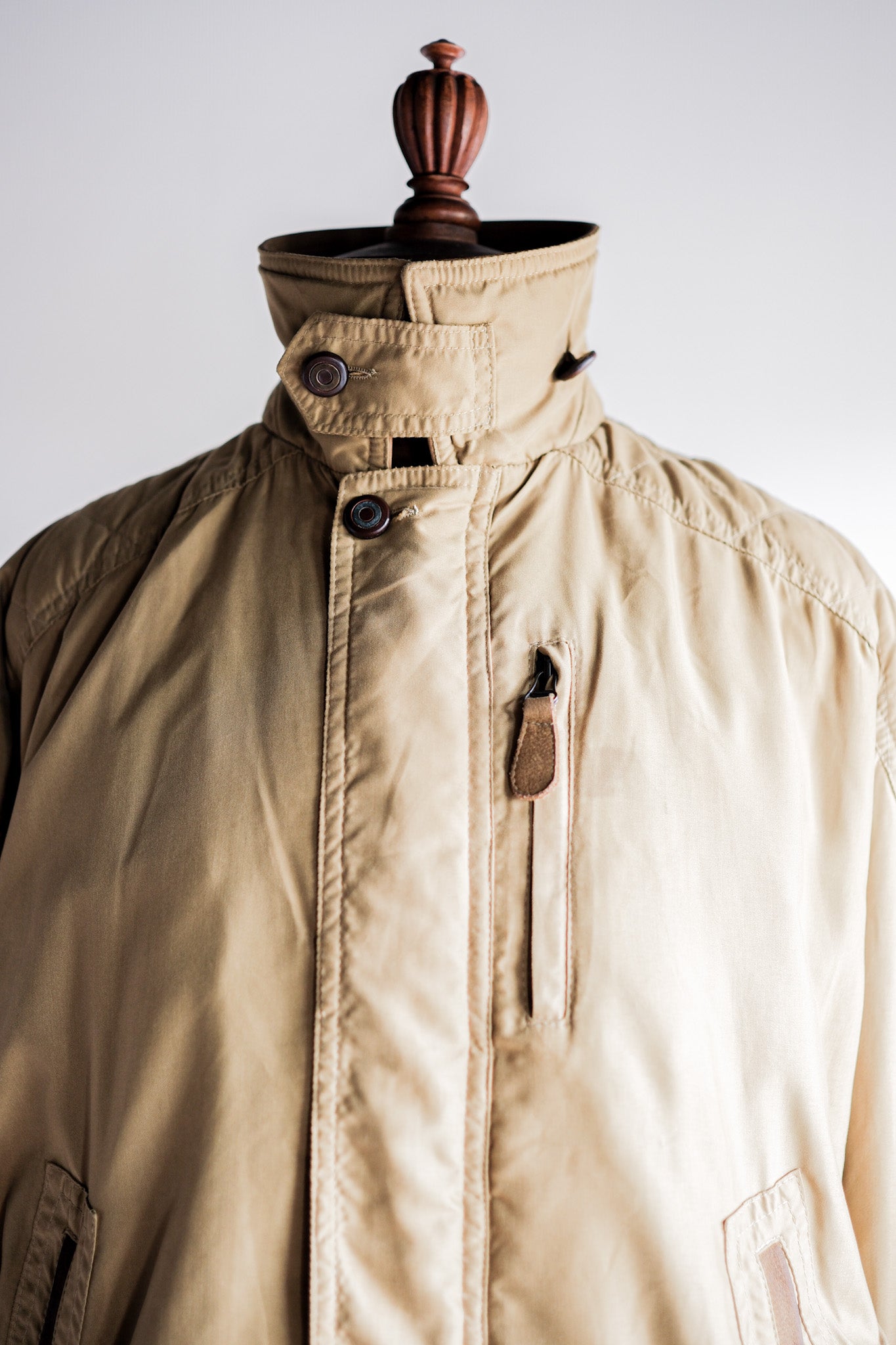 ［~80's］Old Yves Saint Laurent Nylon Quilting Blouson With Chin Strap "Pour Homme"