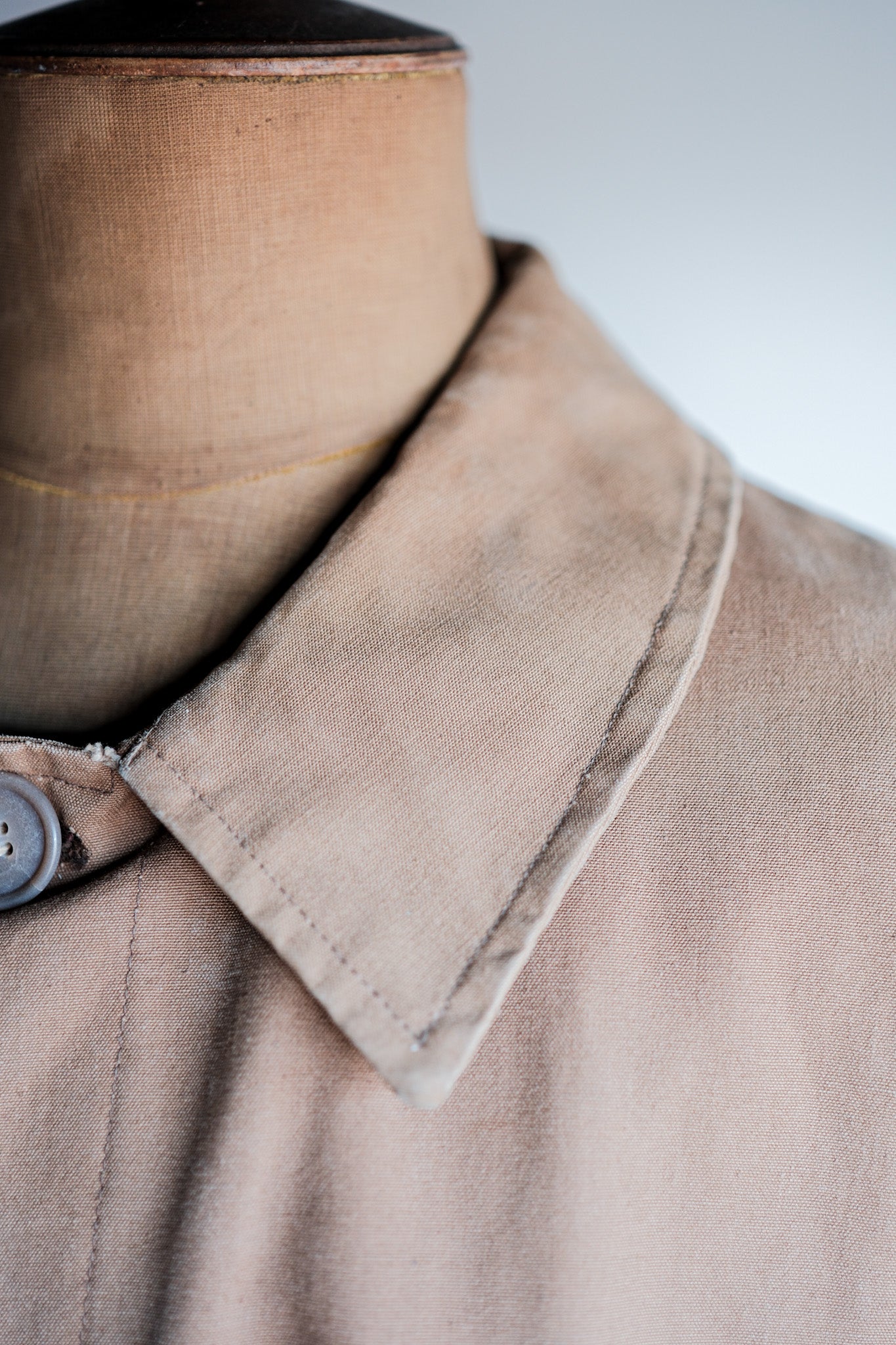 ［~40's］French Vintage Cotton Linen Canvas Work Half Coat