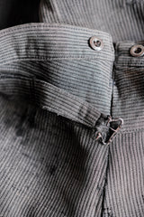 [~ 40's] French Vintage Grey Cotton Pique Work Ows "Patchwork"