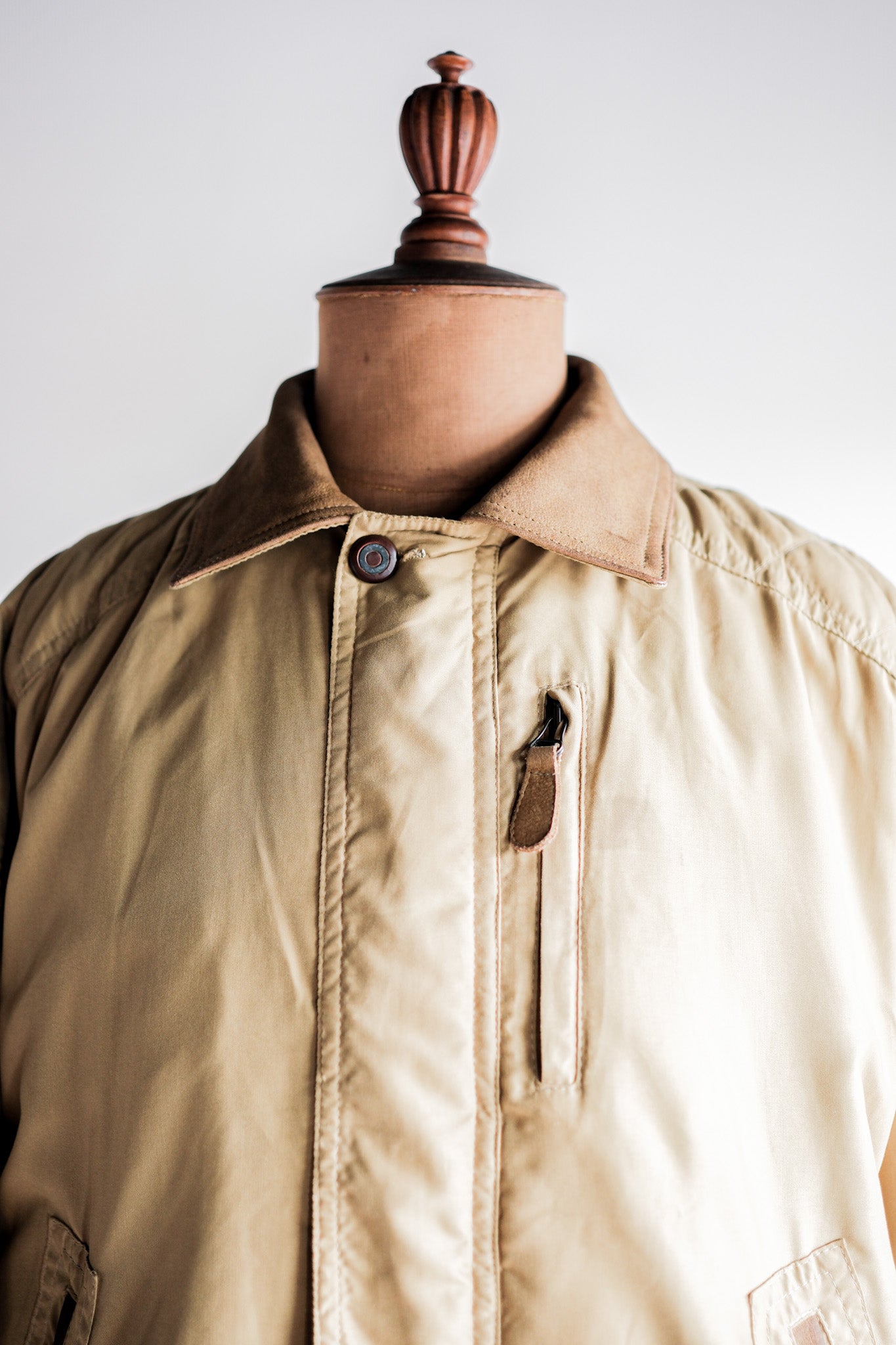 ［~80's］Old Yves Saint Laurent Nylon Quilting Blouson With Chin Strap "Pour Homme"