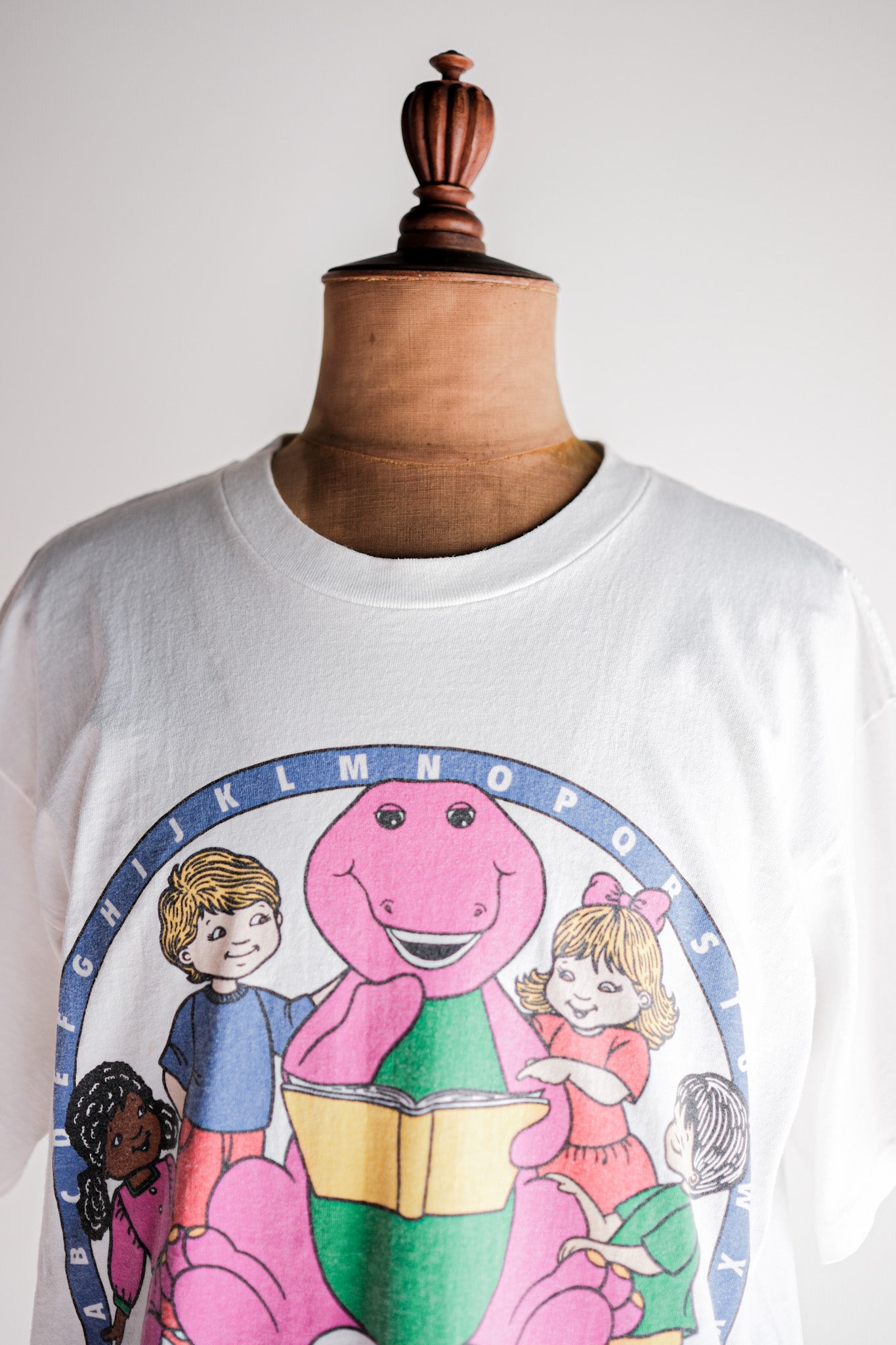 【~90's】Vintage TV Print T-shirt Size.XL "Barney & Friends" "Made in U.S.A."