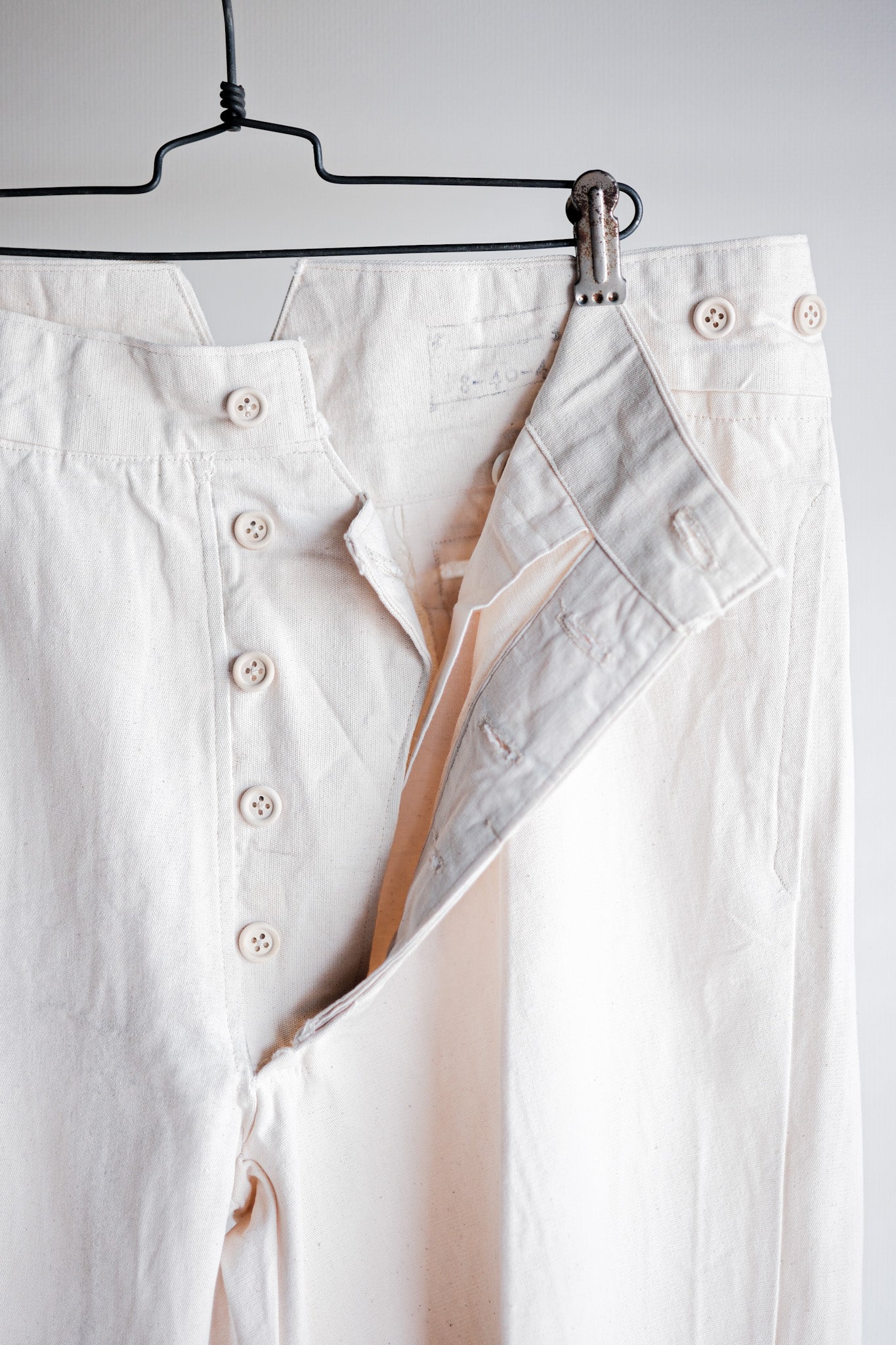 ［~20’s］French Army Cotton Linen Trousers “Dead Stock”