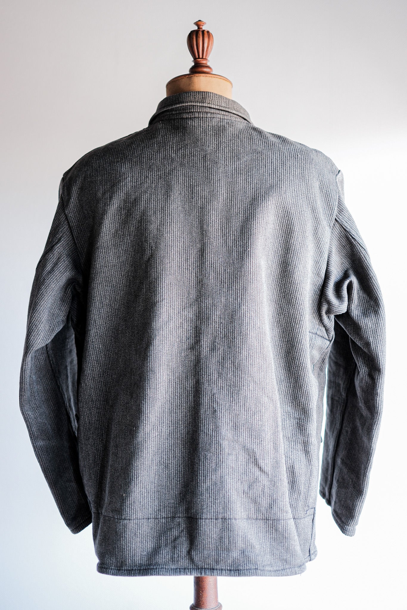 ［~60's］French Vintage Brown Gray Salt & Pepper Cotton Pique Hunting Jacket "Le Mont St. Michel"