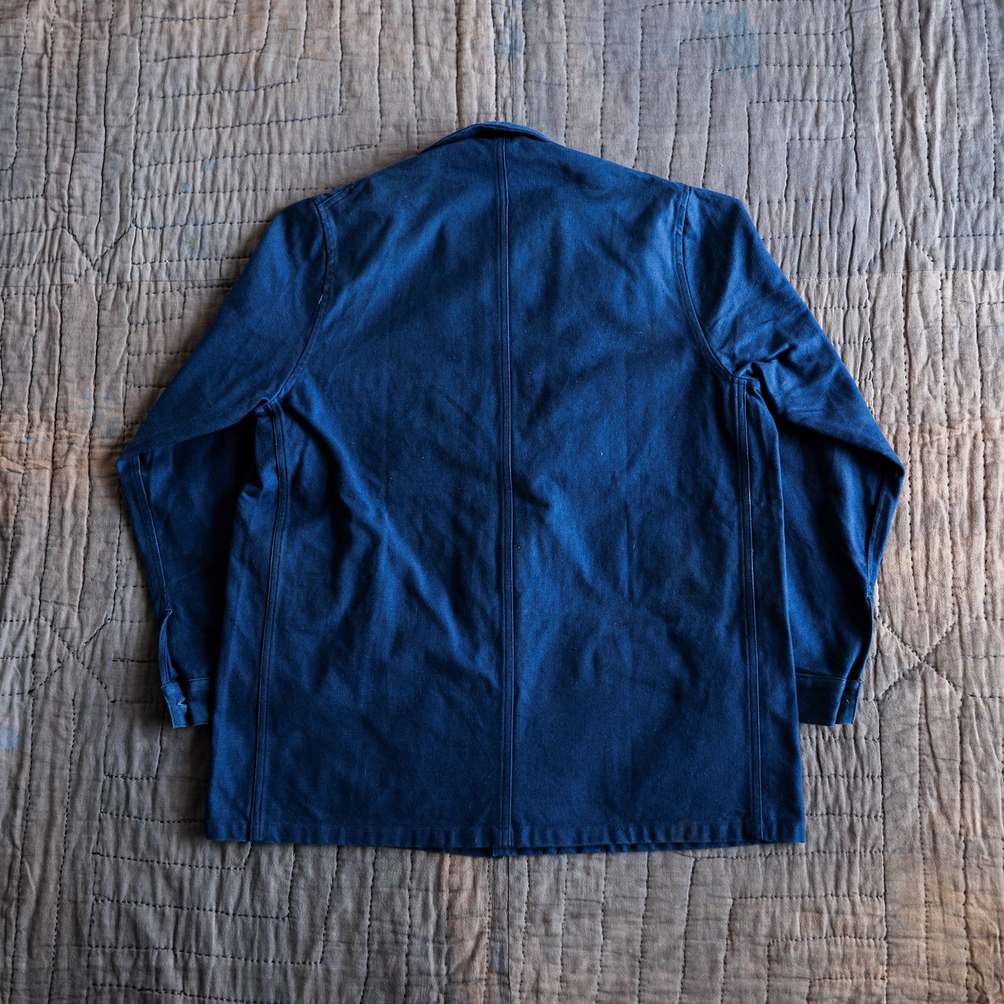 [~ 50's] French Army Blue Cotton Linen Twil Work Jacket