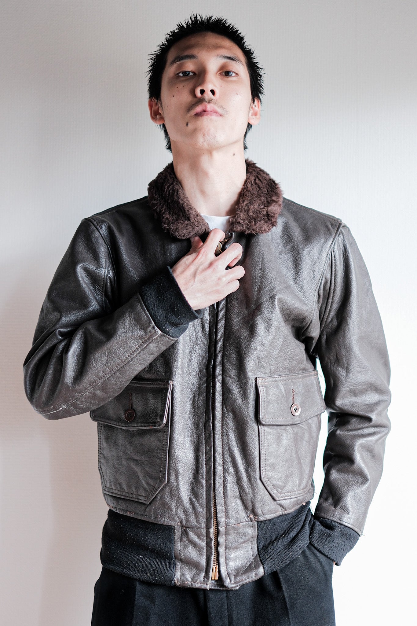 【~60's】U.S.NAVY G-1 Leather Flight Jacket Size.36