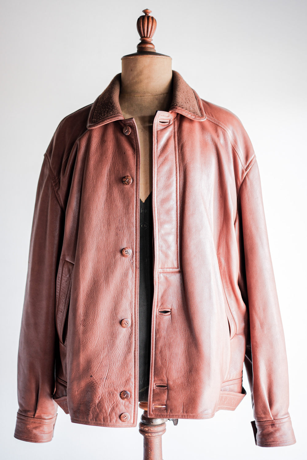 ［~70’s］Old GUCCI Brown Leather Blouson Size.52