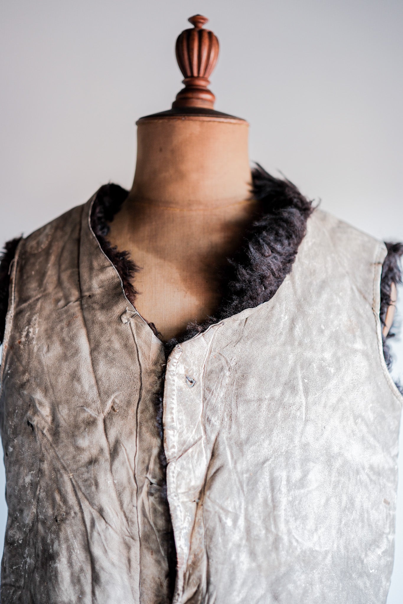 【~40's】WWⅡ German Waffen-SS Winter Sheepskin Fur Vest