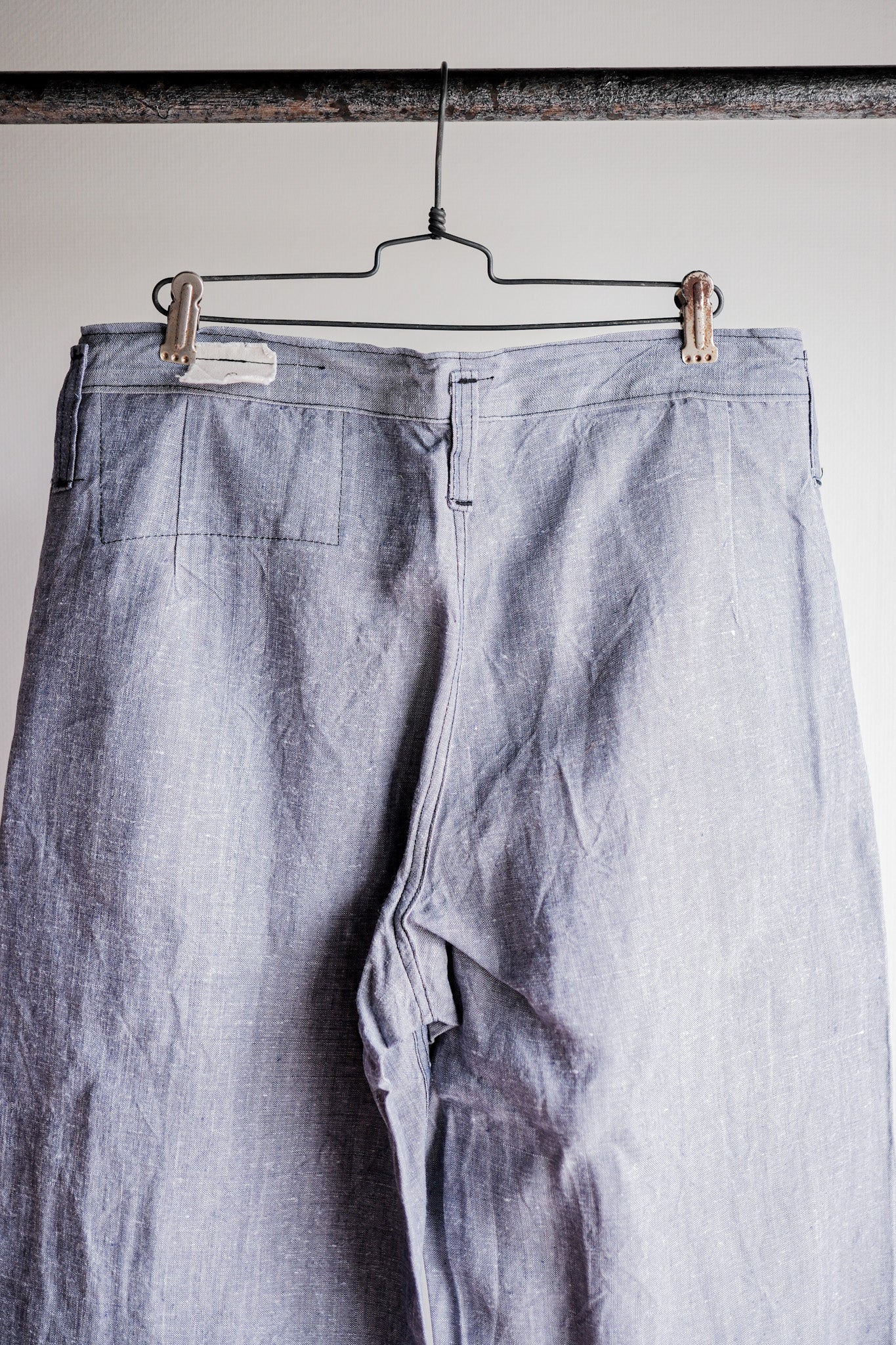 【~50's】French Navy Ramie Linen Sailor Pants Size.C-4 "Dead Stock"