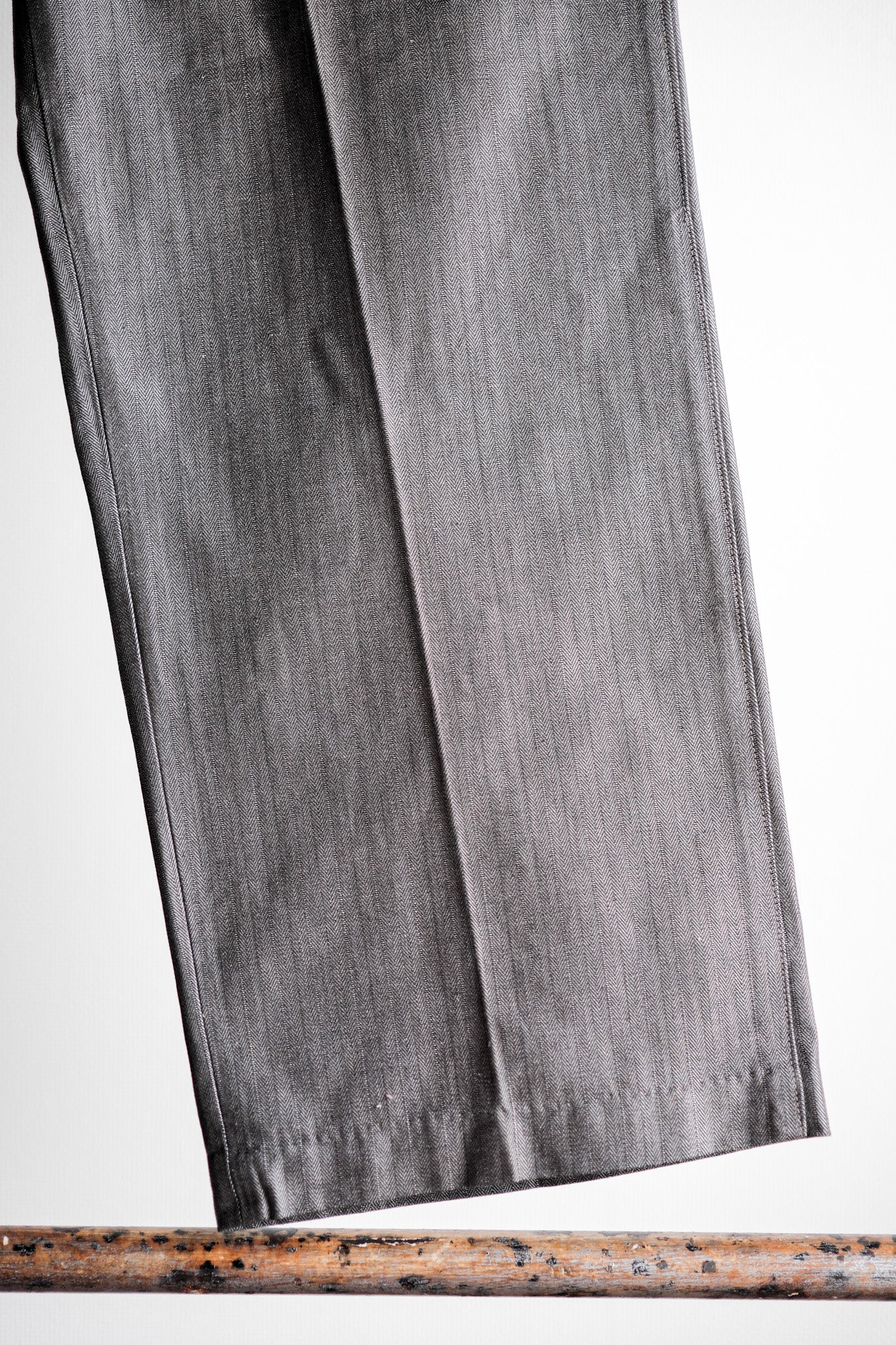［~30's］French Vintage Salt & Pepper Cotton HBT Work Pants “Dead Stock”