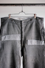 [~ 40's] French Vintage Grey Cotton Pique Work Ows "Patchwork"