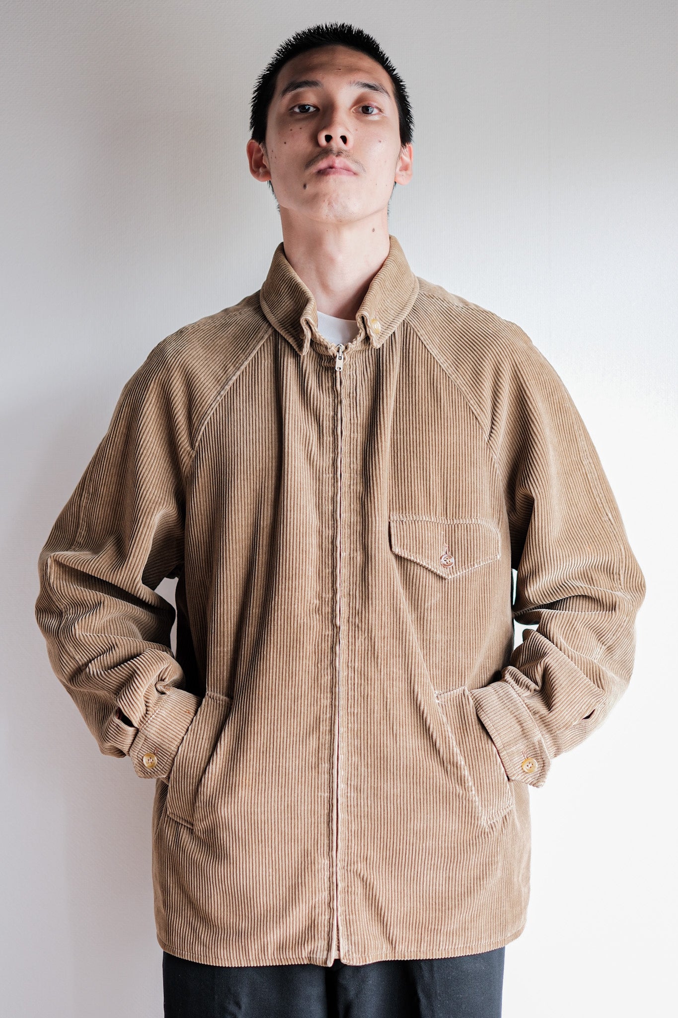 80 s Vintage Aquascutum Raglan Sleeve Brown Corduroy Blouson