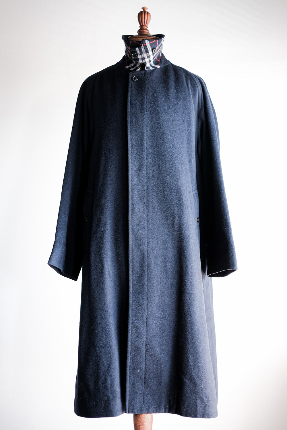 ［~80's］Vintage Burberrys Single Raglan Wool & Alpaca Balmacaan Belted Coat With Chin Strap Size.54RL "HESPEN MODE-SPORT BREMEN. 別注"
