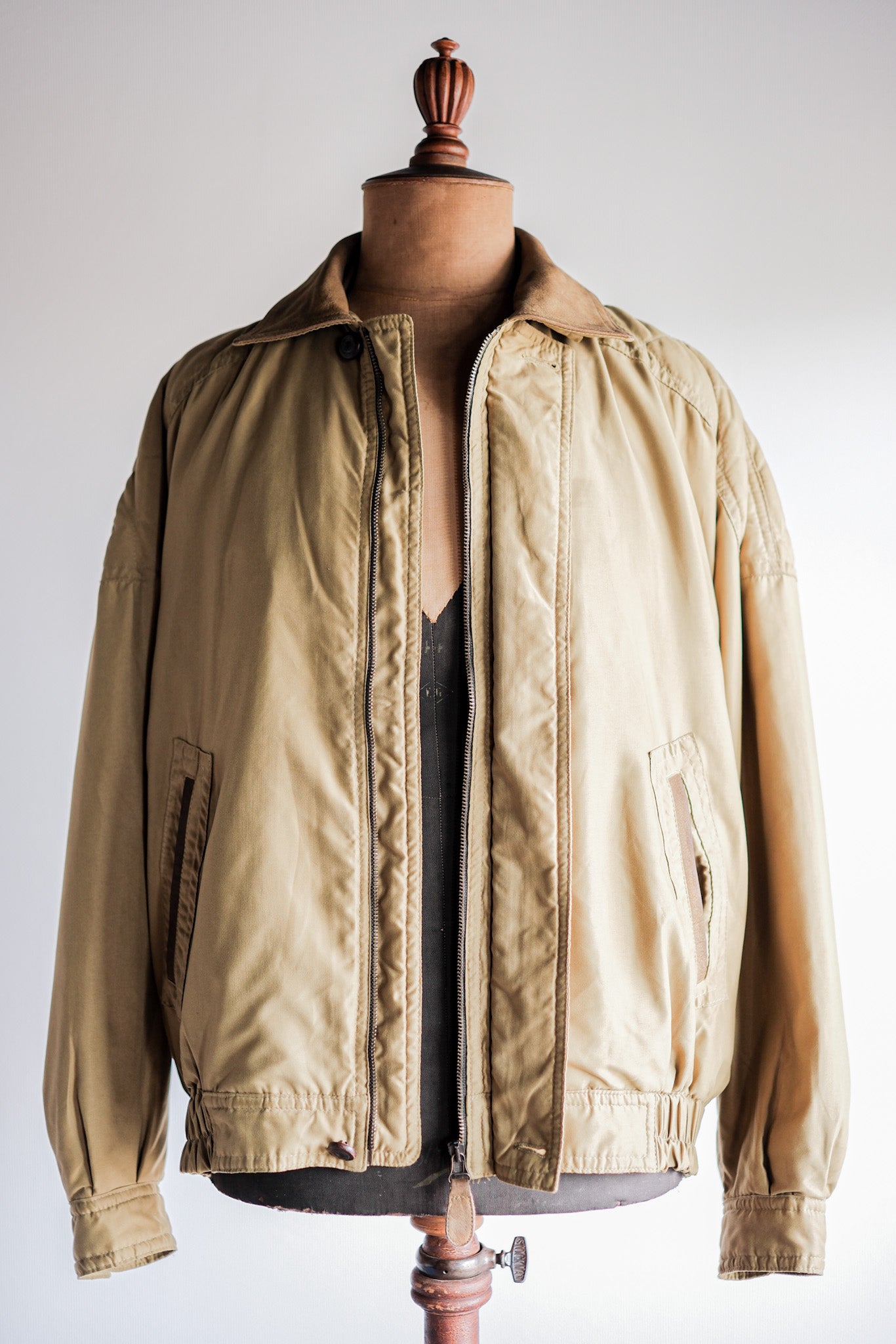 ［~80's］Old Yves Saint Laurent Nylon Quilting Blouson With Chin Strap "Pour Homme"