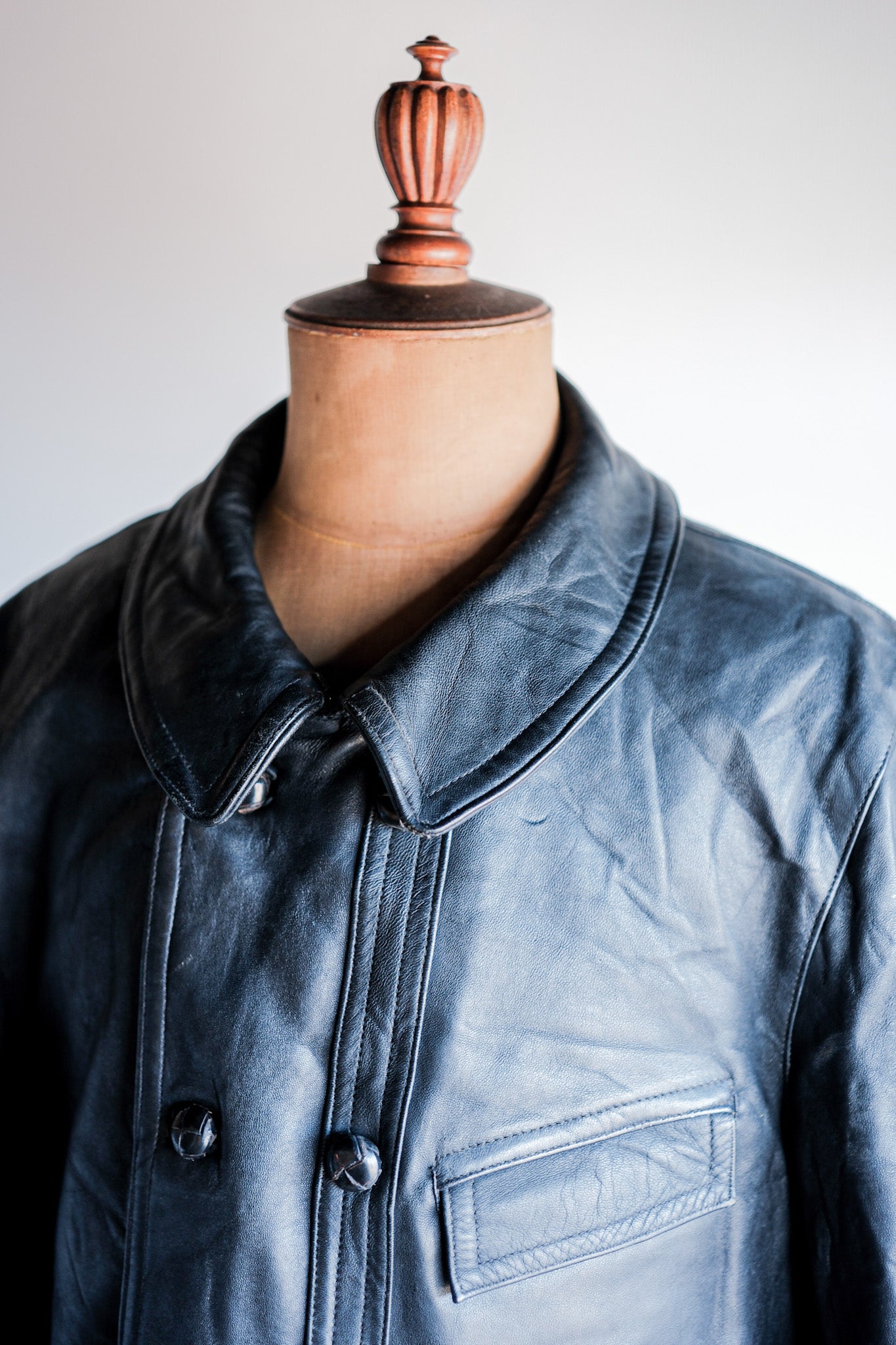 ［~60's］French Vintage Le Corbusier Leather Work Jacket Size.56
