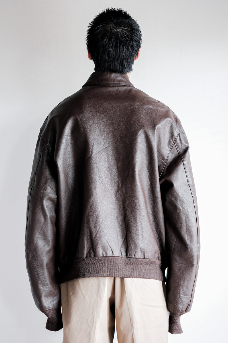 [~ 80's] Willis & Geiger A-2 Type Leather Jacket Size.44 "Made in US.A"