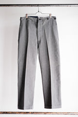 【~30's】French Vintage Salt & Pepper Cotton Twill Work Pants "Dead Stock"