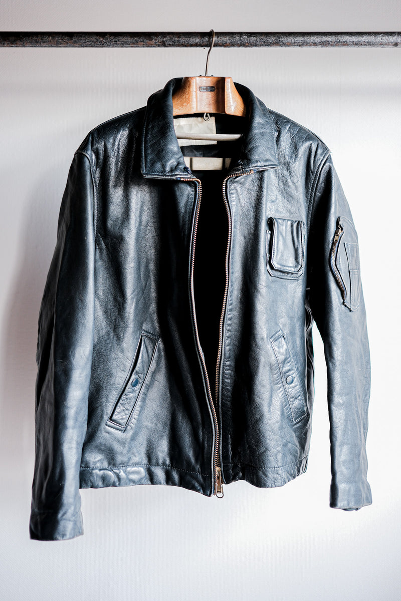 【~80's】French Air Force Pilot Leather Jacket Size.48 "Civilian Type"