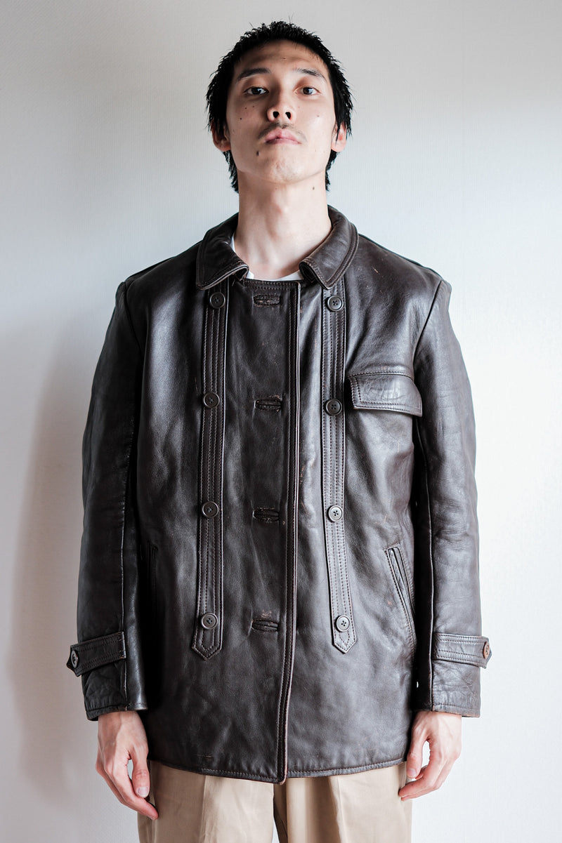 【~80's】French Vintage Le Corbusier Leather Work Jacket "GVF"