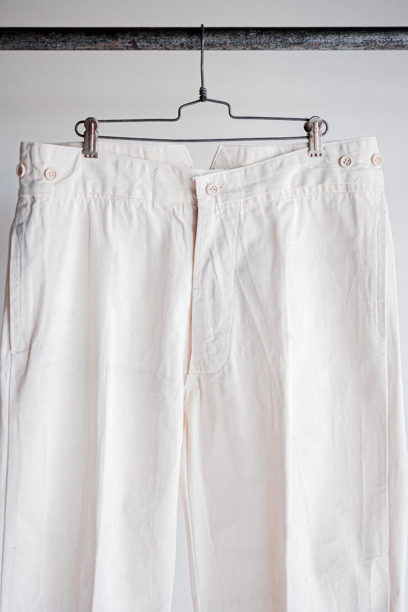 ［~20’s］French Army Cotton Linen Trousers “Dead Stock”
