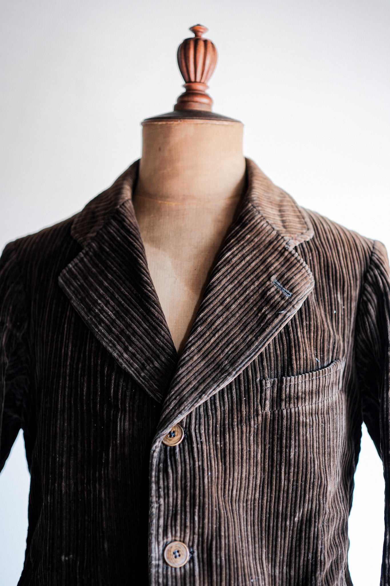 [~ 30's] French Vintage Brown Corduroy Lapel Work Jacket